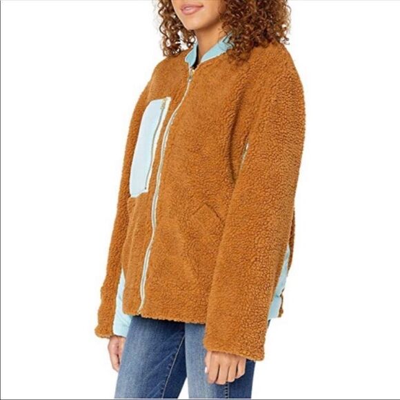 𝑓𝑟𝑒𝑒 𝑝𝑒𝑜𝑝𝑙𝑒 S Rust Rivington Sherpa Faux Shearling Jacket - Picture 5 of 12